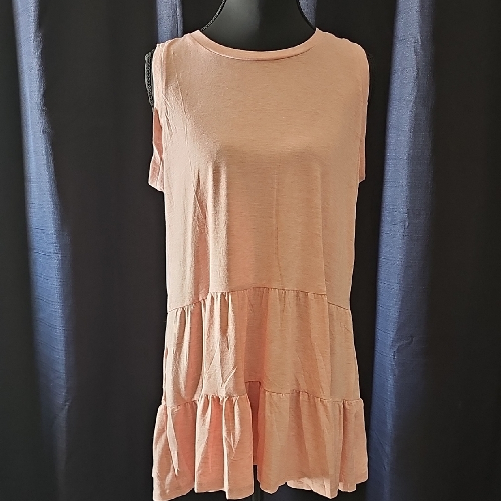 Sleeveless Pink Tiered Women's Top